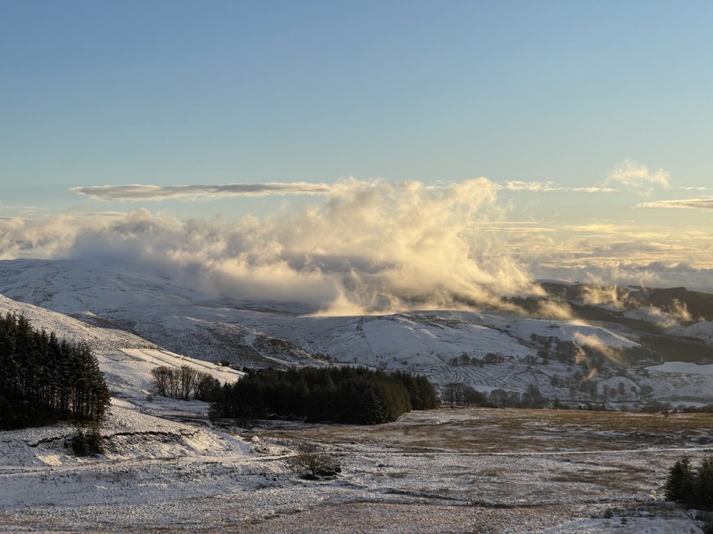 A sprinkling of snow on the Cambrian Mountains, Wales