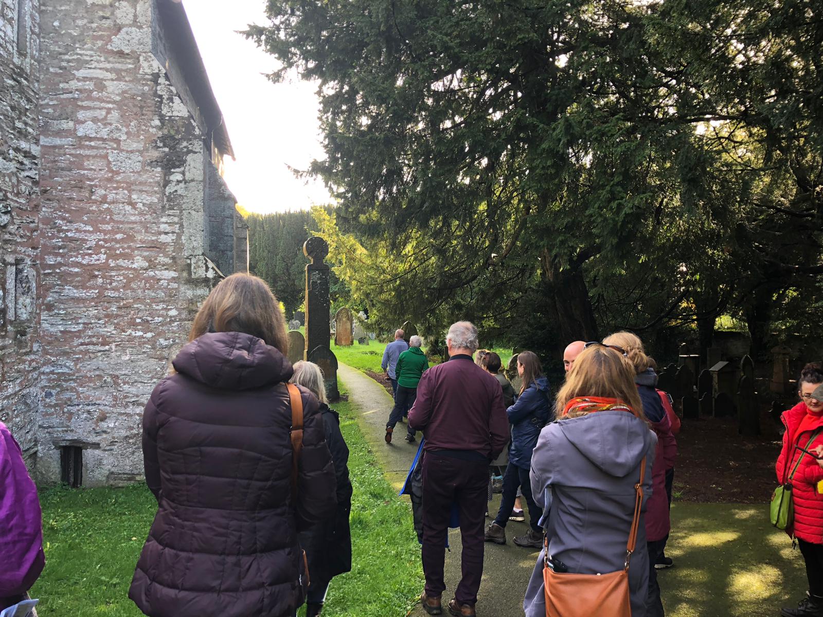 Participants of the October Learning Visit at Nevern, Preseli Mountains, Wales