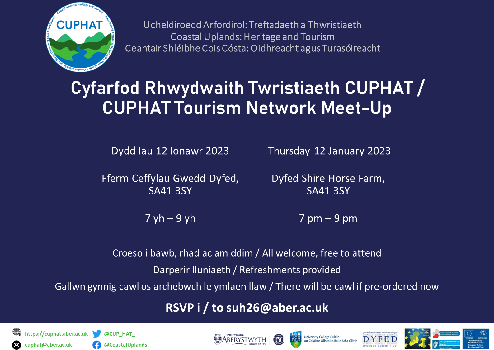 Tourism Network poster for meeting in Wales in January