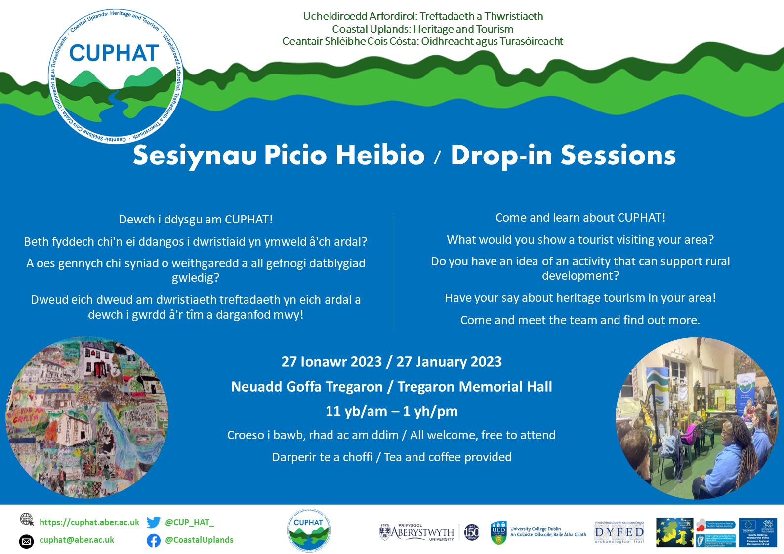 Information for community drop-in event on 27 January 2023 in the Cambrian Mountains, Wales