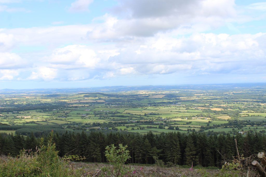 A view over Wexford from the Blackstairs Mountains in Co Wexford, Ireland